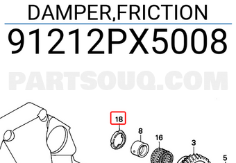 Honda 91212PX5008 DAMPER,FRICTION