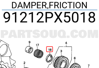Honda 91212PX5018 DAMPER,FRICTION
