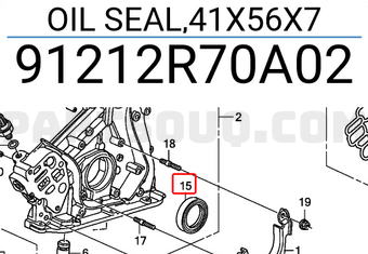 Honda 91212R70A02 OIL SEAL,41X56X7