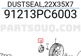 Honda 91213PC6003 DUSTSEAL,22X35X7