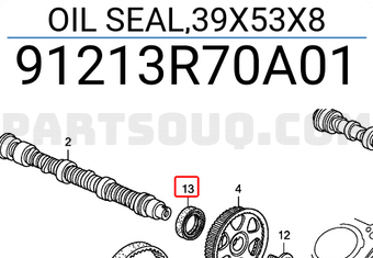Honda 91213R70A01 OIL SEAL,39X53X8