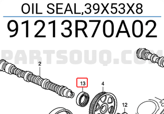 Honda 91213R70A02 OIL SEAL,39X53X8