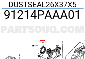 Honda 91214PAAA01 DUSTSEAL26X37X5