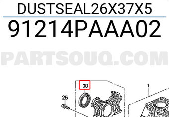 Honda 91214PAAA02 DUSTSEAL26X37X5