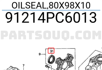 Honda 91214PC6013 OILSEAL,80X98X10