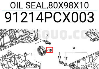 Honda 91214PCX003 OIL SEAL,80X98X10