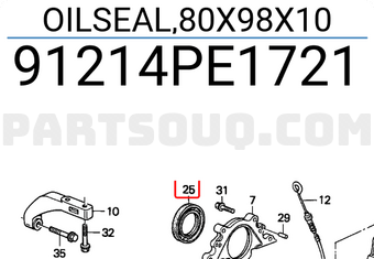 Honda 91214PE1721 OILSEAL,80X98X10