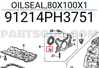 Honda 91214PH3751 OILSEAL,80X100X1