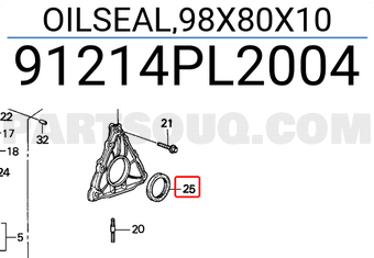 Honda 91214PL2004 OILSEAL,98X80X10