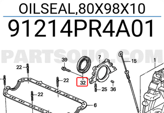 Honda 91214PR4A01 OILSEAL,80X98X10