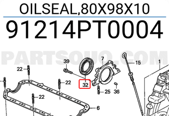 Honda 91214PT0004 OILSEAL,80X98X10
