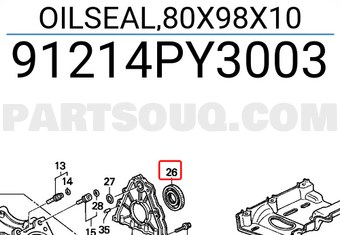 Honda 91214PY3003 OILSEAL,80X98X10