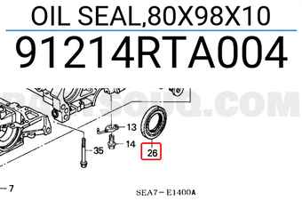 Honda 91214RTA004 OIL SEAL,80X98X10