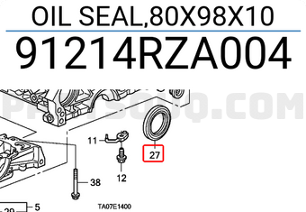 Honda 91214RZA004 OIL SEAL,80X98X10