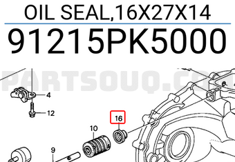 Honda 91215PK5000 OIL SEAL,16X27X14