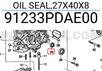 Honda 91233PDAE00 OIL SEAL,27X40X8
