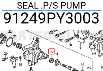 Honda 91249PY3003 SEAL ,P/S PUMP