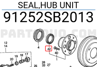 Honda 91252SB2013 SEAL,HUB UNIT