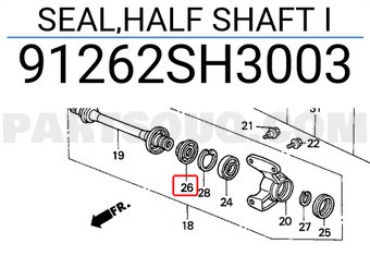 Honda 91262SH3003 SEAL,HALF SHAFT I