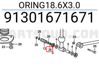 Honda 91301671671 ORING18.6X3.0