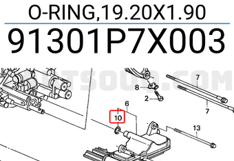 Honda 91301P7X003 O-RING,19.20X1.90