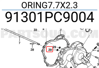 Honda 91301PC9004 ORING7.7X2.3