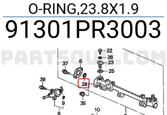 Honda 91301PR3003 O-RING,23.8X1.9