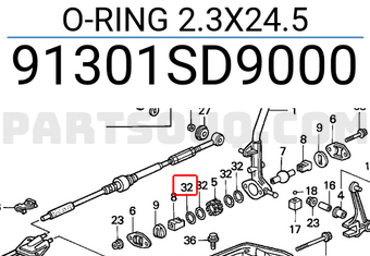 Honda 91301SD9000 O-RING 2.3X24.5