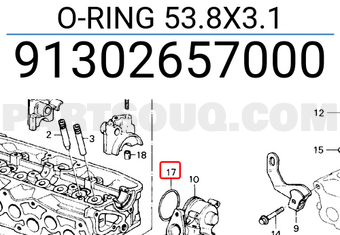 Honda 91302657000 O-RING 53.8X3.1