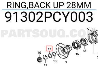 Honda 91302PCY003 RING,BACK UP 28MM