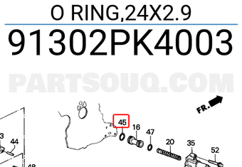Honda 91302PK4003 O RING,24X2.9