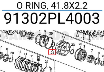 Honda 91302PL4003 O RING, 41.8X2.2