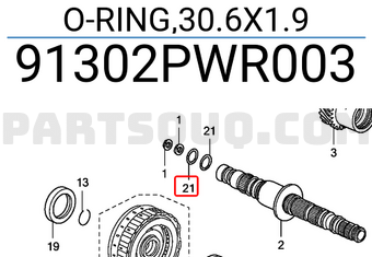 Honda 91302PWR003 O-RING,30.6X1.9