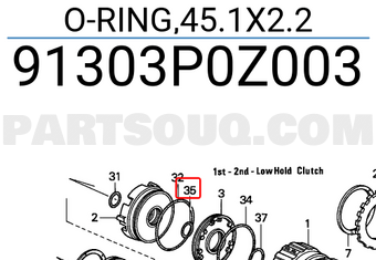 Honda 91303P0Z003 O-RING,45.1X2.2
