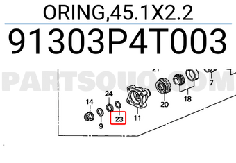Honda 91303P4T003 ORING,45.1X2.2