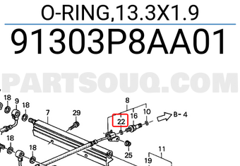 Honda 91303P8AA01 O-RING,13.3X1.9