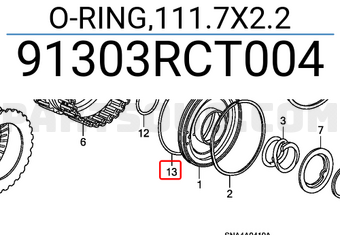 Honda 91303RCT004 O-RING,111.7X2.2