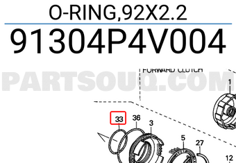 Honda 91304P4V004 O-RING,92X2.2