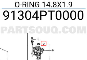 Honda 91304PT0000 O-RING 14.8X1.9