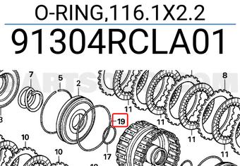 Honda 91304RCLA01 O-RING,116.1X2.2