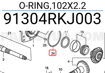 Honda 91304RKJ003 O-RING,102X2.2