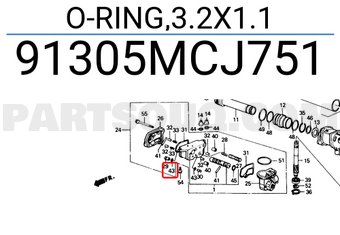Honda 91305MCJ751 O-RING,3.2X1.1