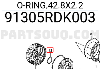 Honda 91305RDK003 O-RING,42.8X2.2