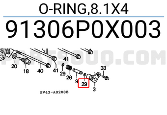 Honda 91306P0X003 O-RING,8.1X4