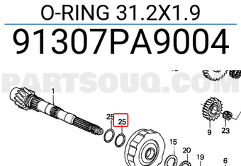Honda 91307PA9004 O-RING 31.2X1.9