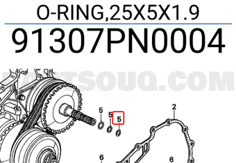 Honda 91307PN0004 O-RING,25X5X1.9