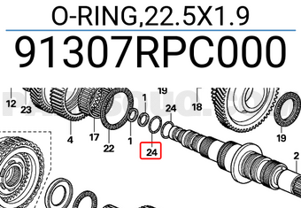 Honda 91307RPC000 O-RING,22.5X1.9