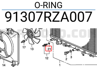 Honda 91307RZA007 O-RING