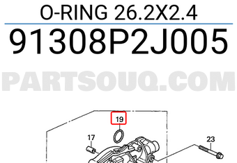 Honda 91308P2J005 O-RING 26.2X2.4