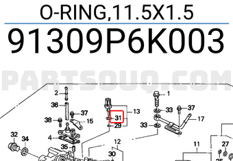 Honda 91309P6K003 O-RING,11.5X1.5